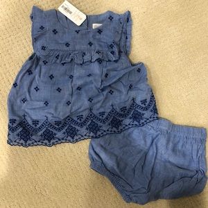 Gymboree baby girls two piece denim outfit